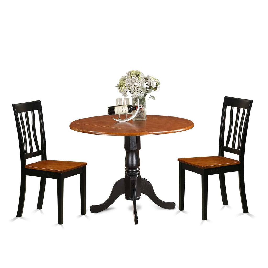3 Pcs Dining Set with 2 Wooden Chairs S286746