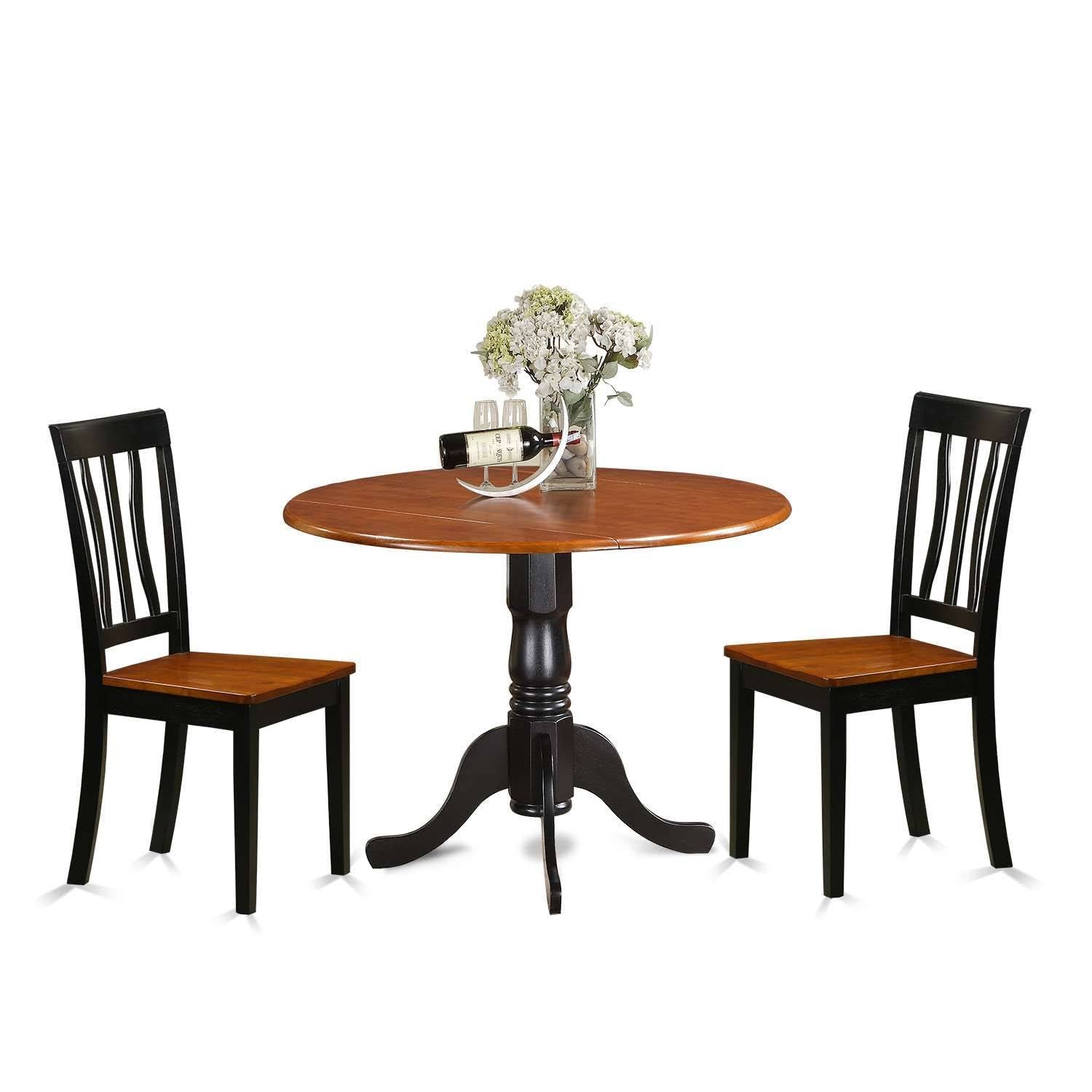 3 Pcs Dining Set with 2 Wooden Chairs S286746