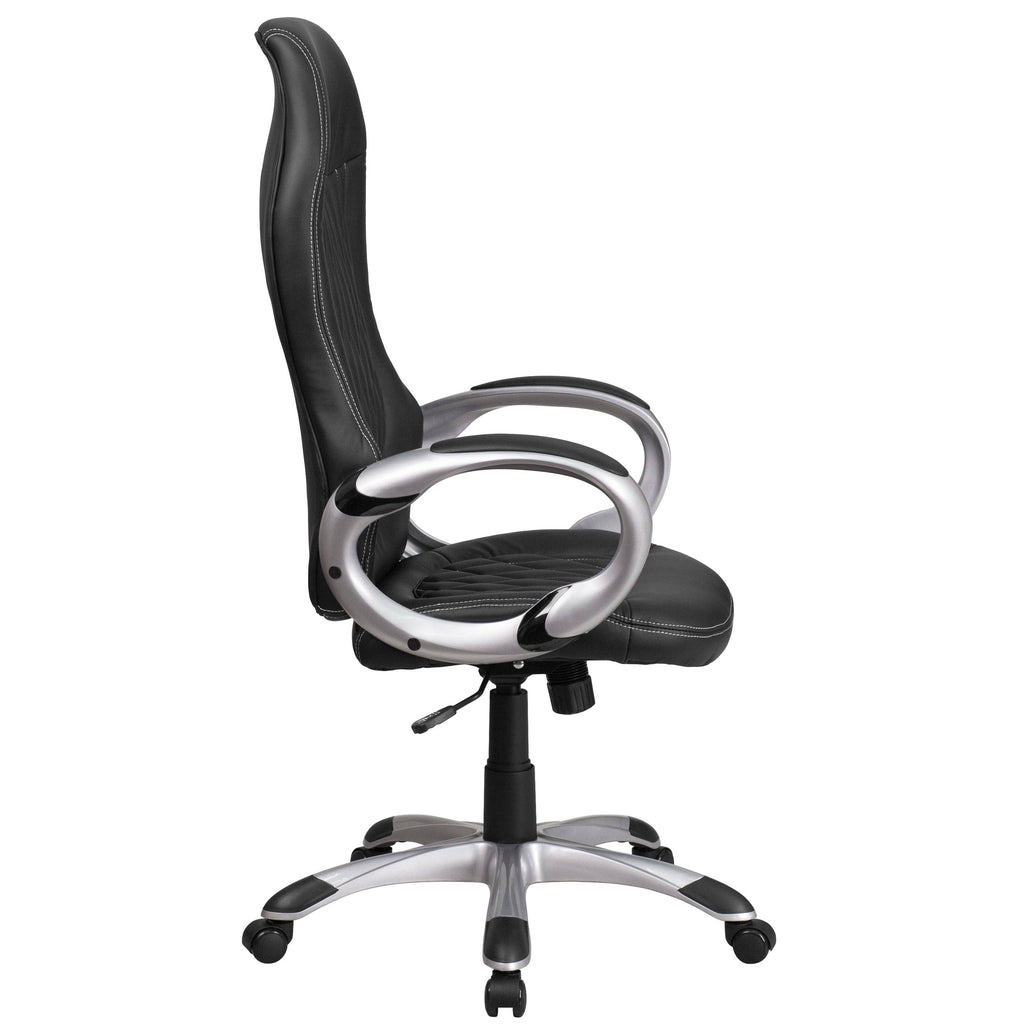 Black Vinyl Executive Swivel Chair with Arms C334
