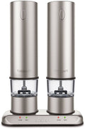 Brushed Stainless Steel Electric Salt & Pepper Mill Set E75939