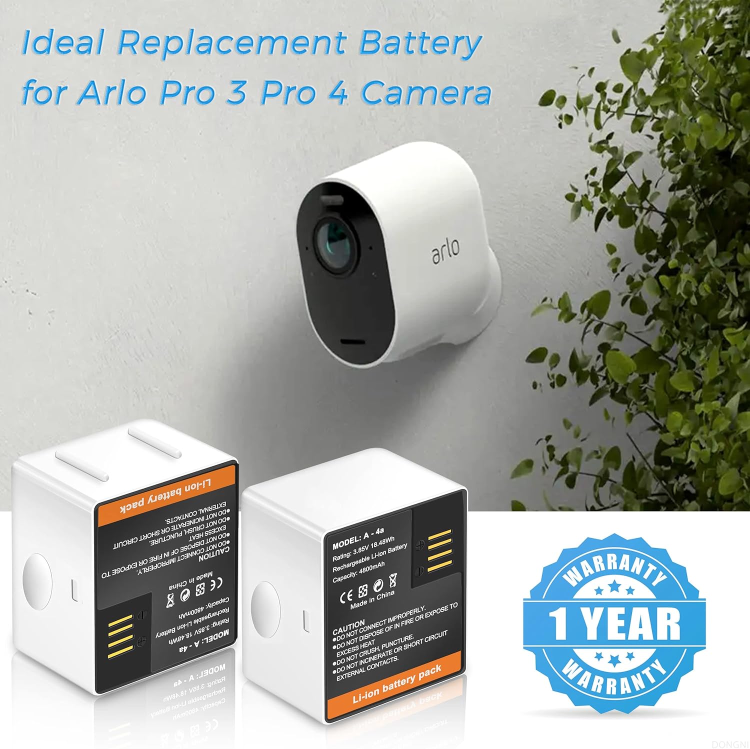 2-Pack Rechargeable Camera Battery 4800mAh 3.85V A695029