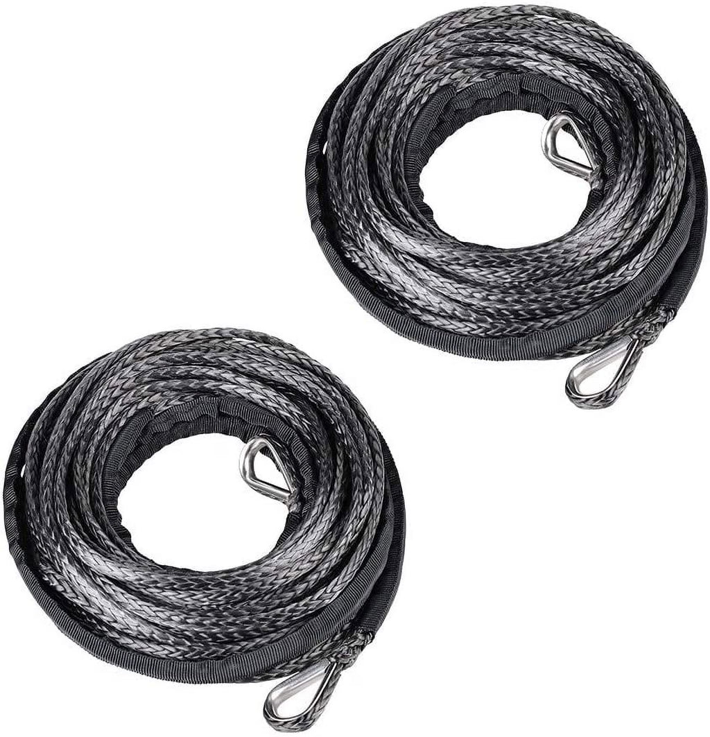 Black UHMWPE Synthetic Winch Rope Extension 2pcs Y6128