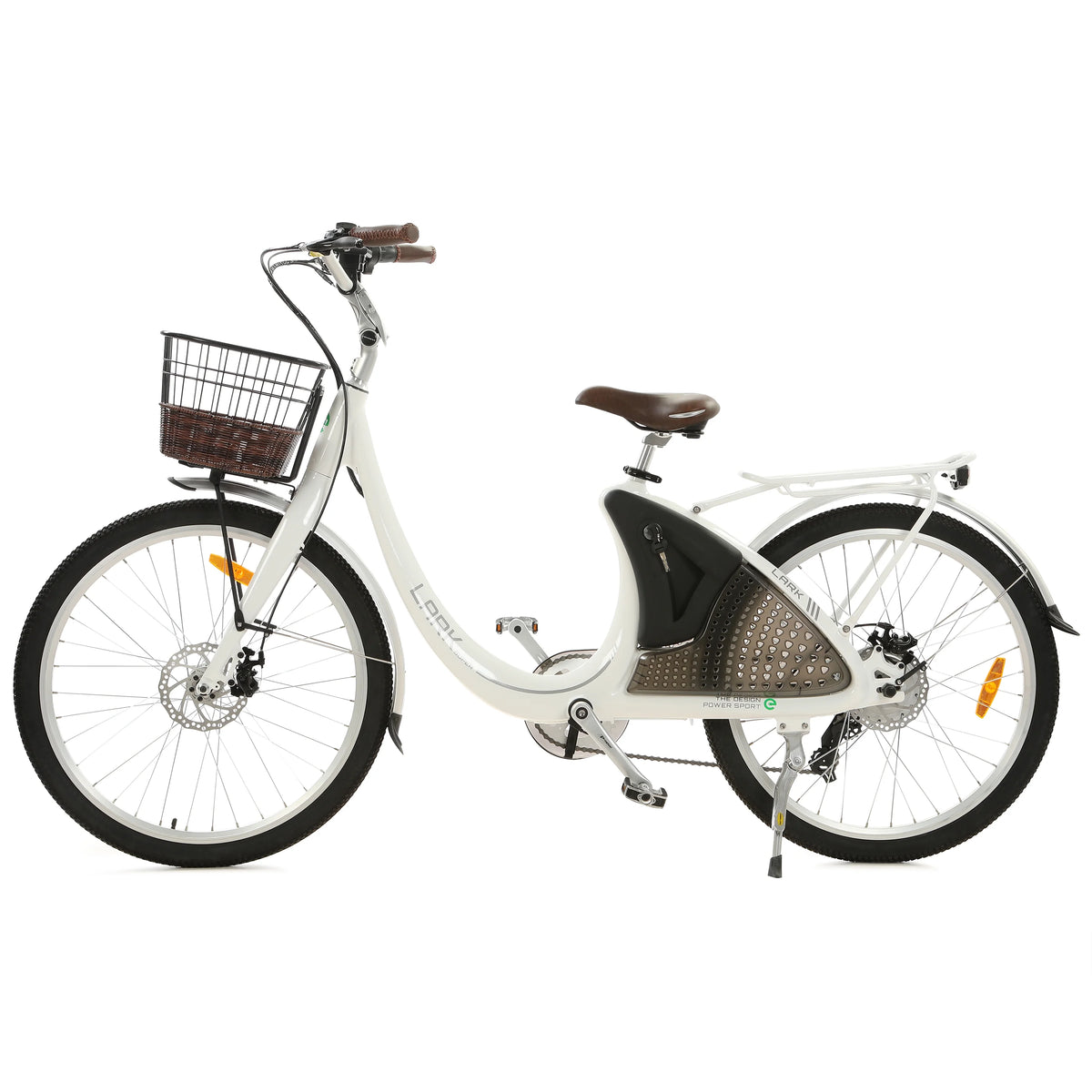 26" 36V 10AH Electric Bike with Basket and Rear Rack B475