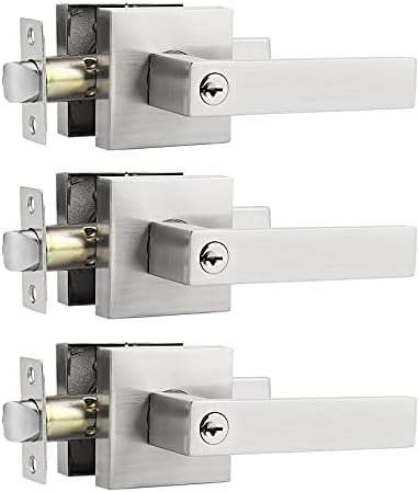 2 Pack Satin Nickel Interior Door Levers Keyless Lockset X796