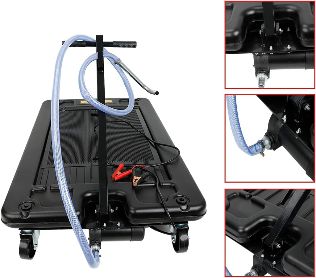 17 Gallon Low Profile Portable Oil Drain Pan with Pump G696416
