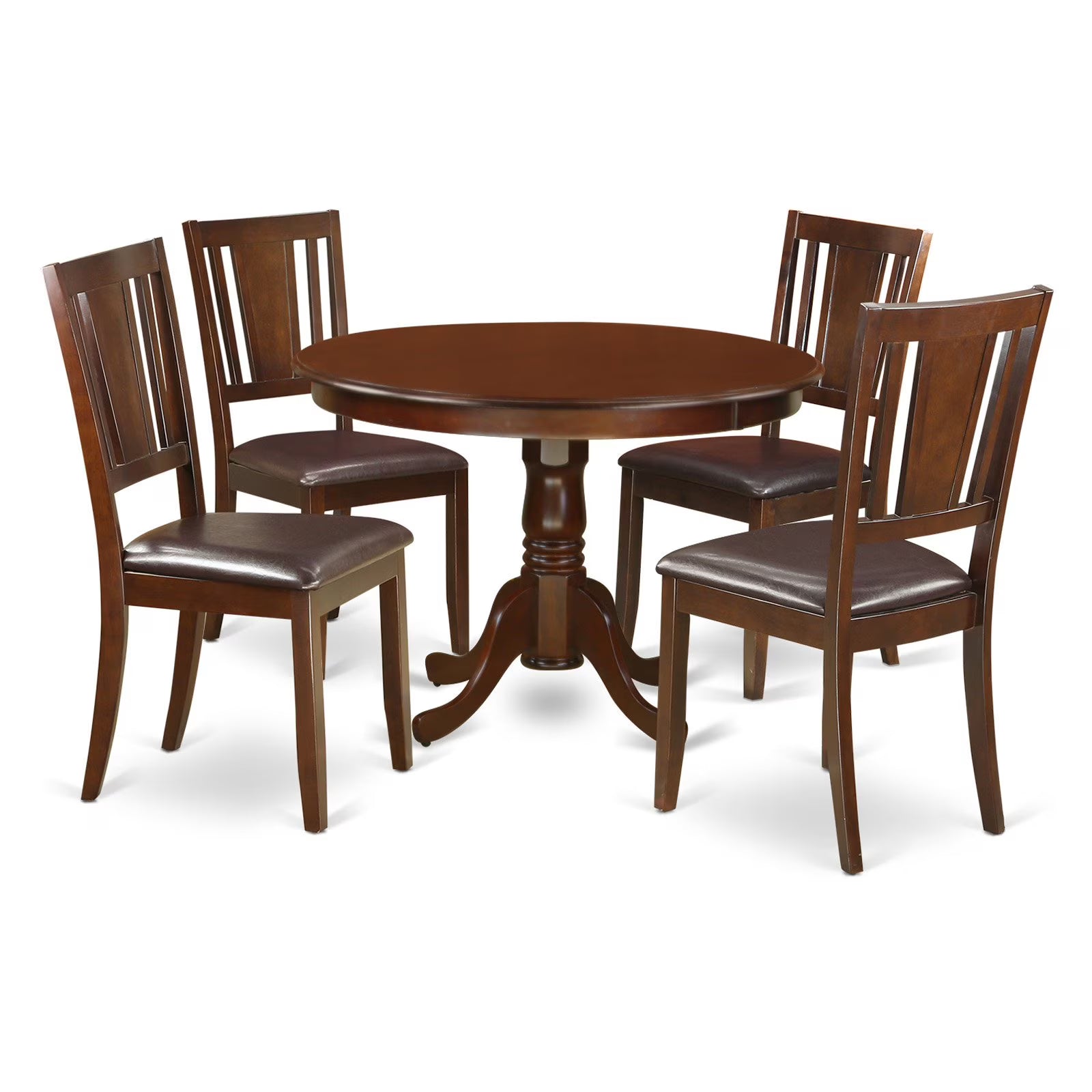 5 Piece Dining Set with Pedestal and 4 Kitchen Chairs E30998