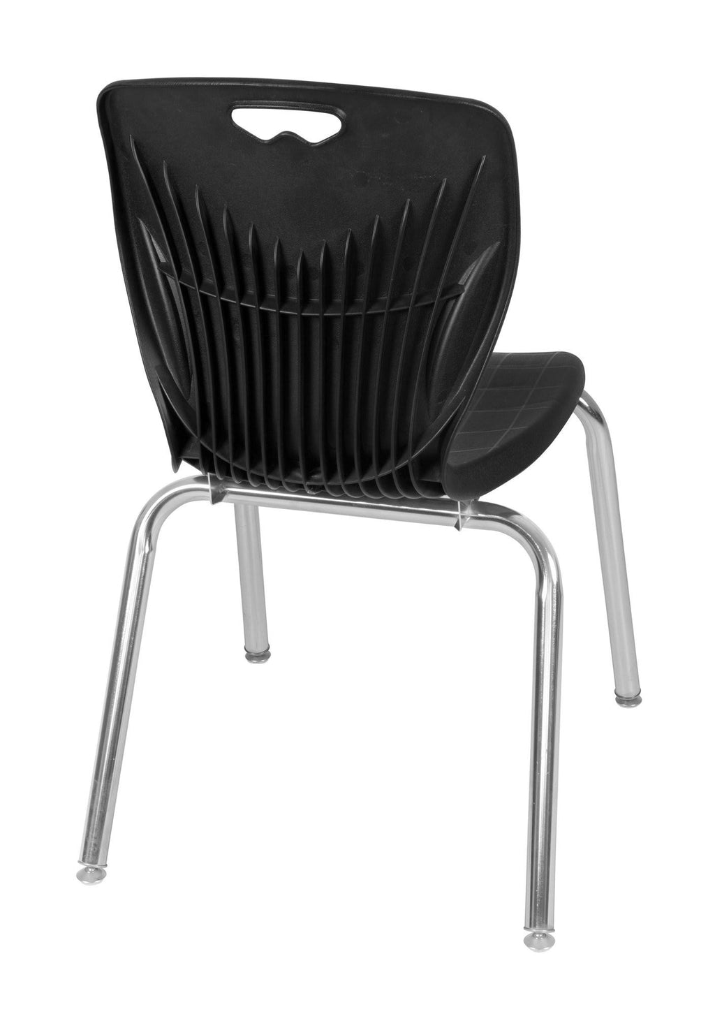 Beige Square Height Adjustable Mobile Classroom Table with 4 Navy Blue Stack Chairs B80021