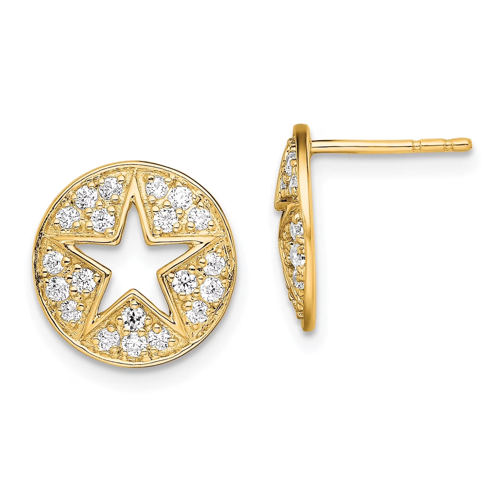 14 Karat Two-Tone Lab Grown Diamond and Created Pink Sapphire Earrings Y320