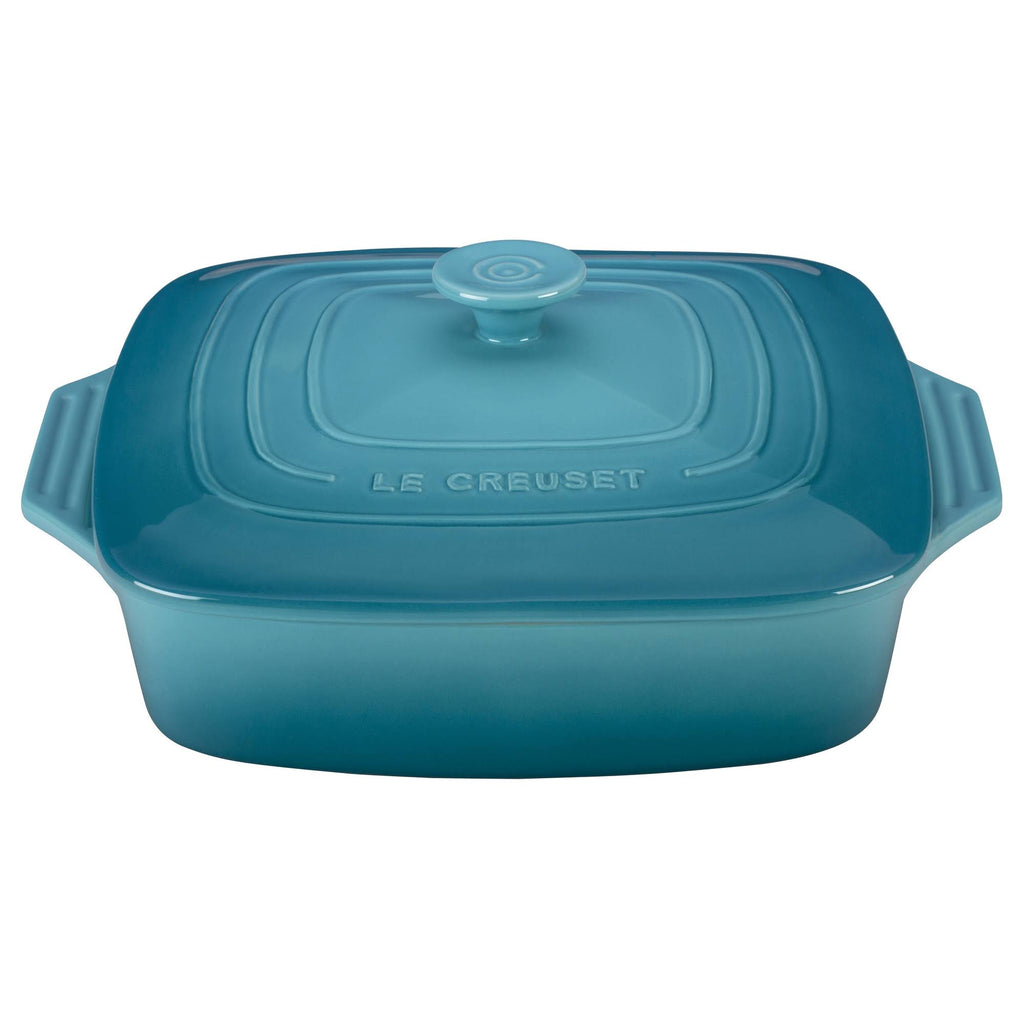 9.5-Inch Cerise Stoneware Covered Square Casserole X92064