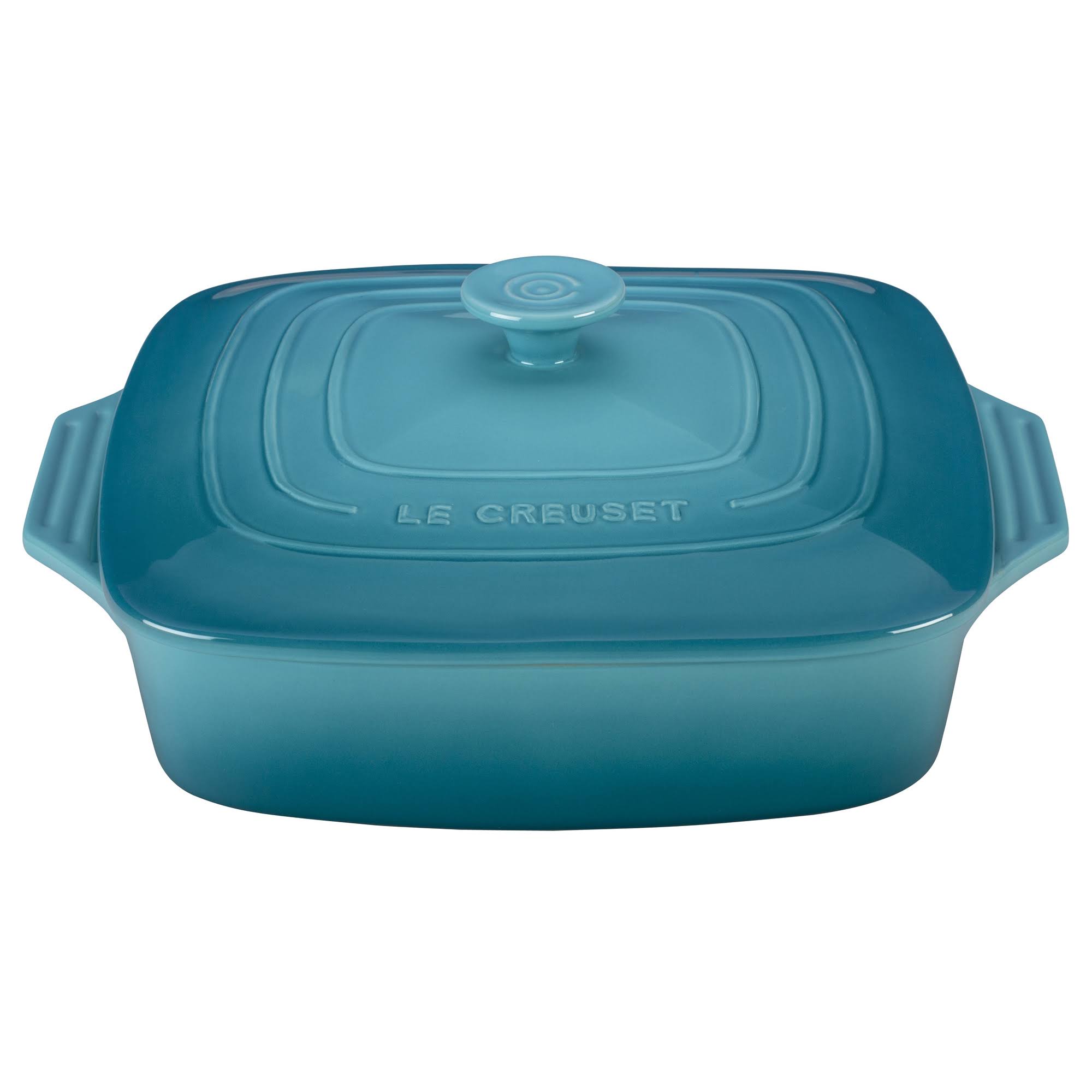 9.5-Inch Cerise Stoneware Covered Square Casserole X92064