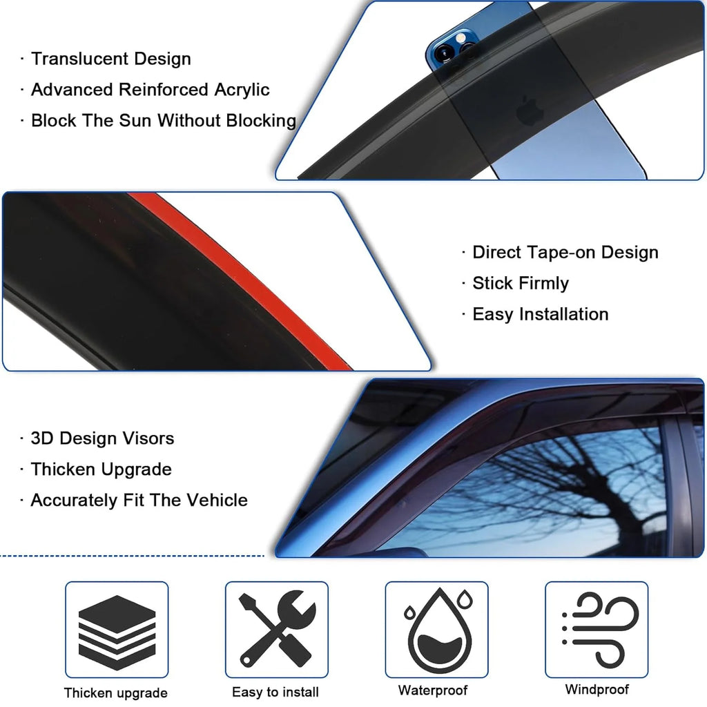 4Pcs Car Window Visors for 2019-2023 Toyota RAV4 I93351