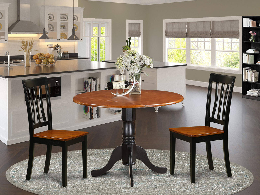 3 Pcs Dining Set with 2 Wooden Chairs S286746