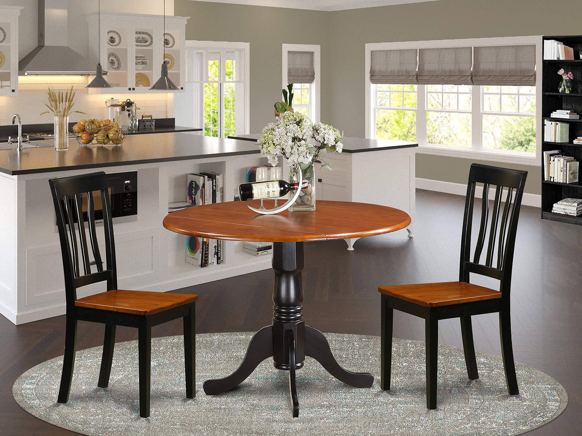 3 Pcs Dining Set with 2 Wooden Chairs S286746