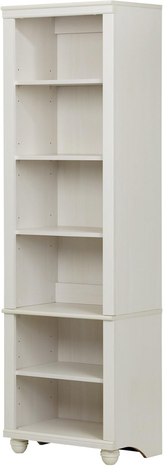 White Wash 6-Shelf Storage Bookcase K817