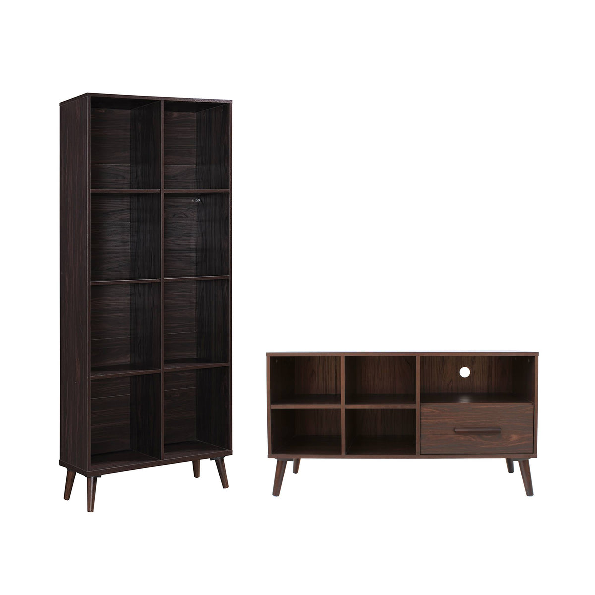 2 Piece TV Stand and Bookcase Set T713