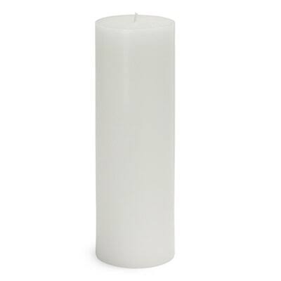 White Unscented Paraffin Pillar Candle K436