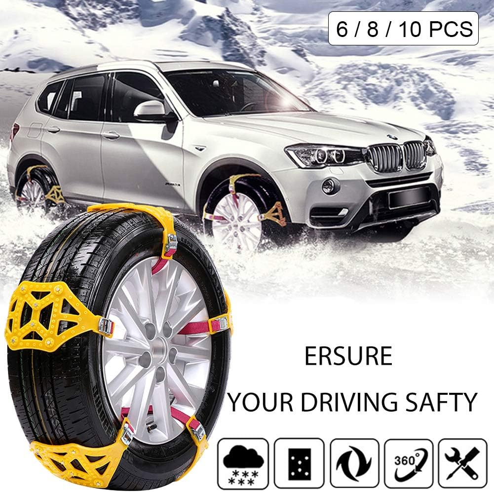 10Pcs Anti-Skid Universal Snow Chains for Tyres R409610