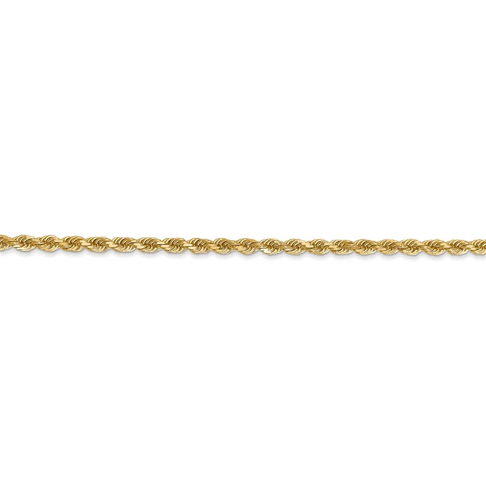14kt Yellow Gold Diamond Cut Rope Chain with Lobster Clasp, 16 inch B2424