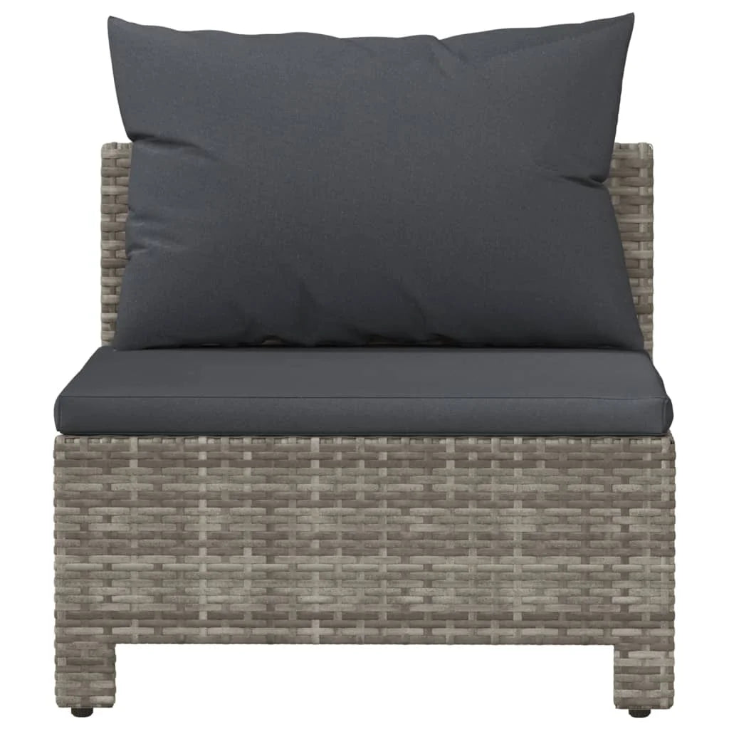 Gray Poly Rattan Patio Sofa with Cushion H147036