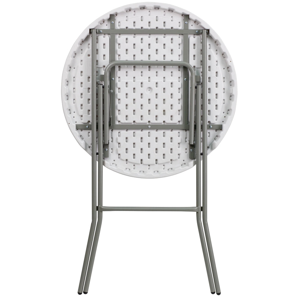 2.6-Foot Round Granite White Plastic Folding Table F387