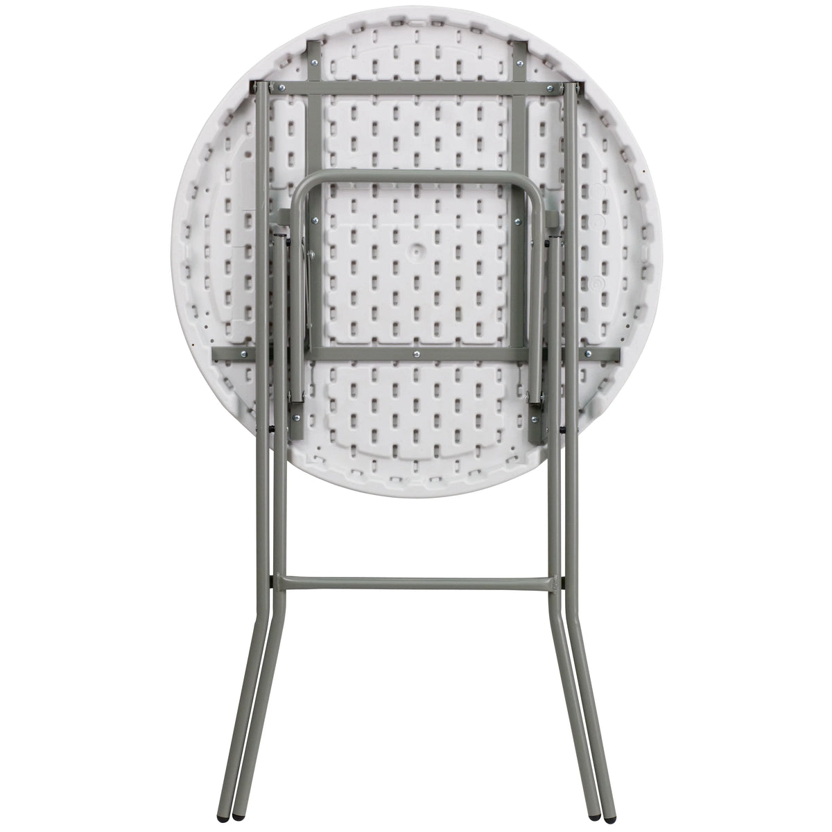 2.6-Foot Round Granite White Plastic Folding Table F387