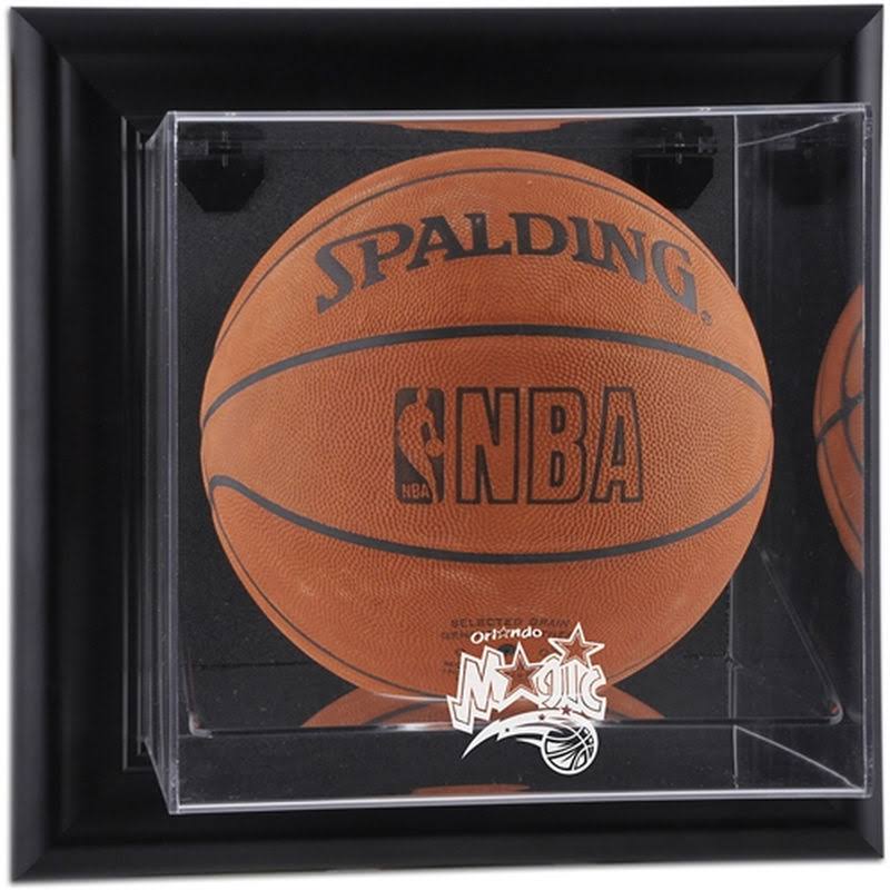 Black Framed Wall-Mounted Basketball Display Case W607