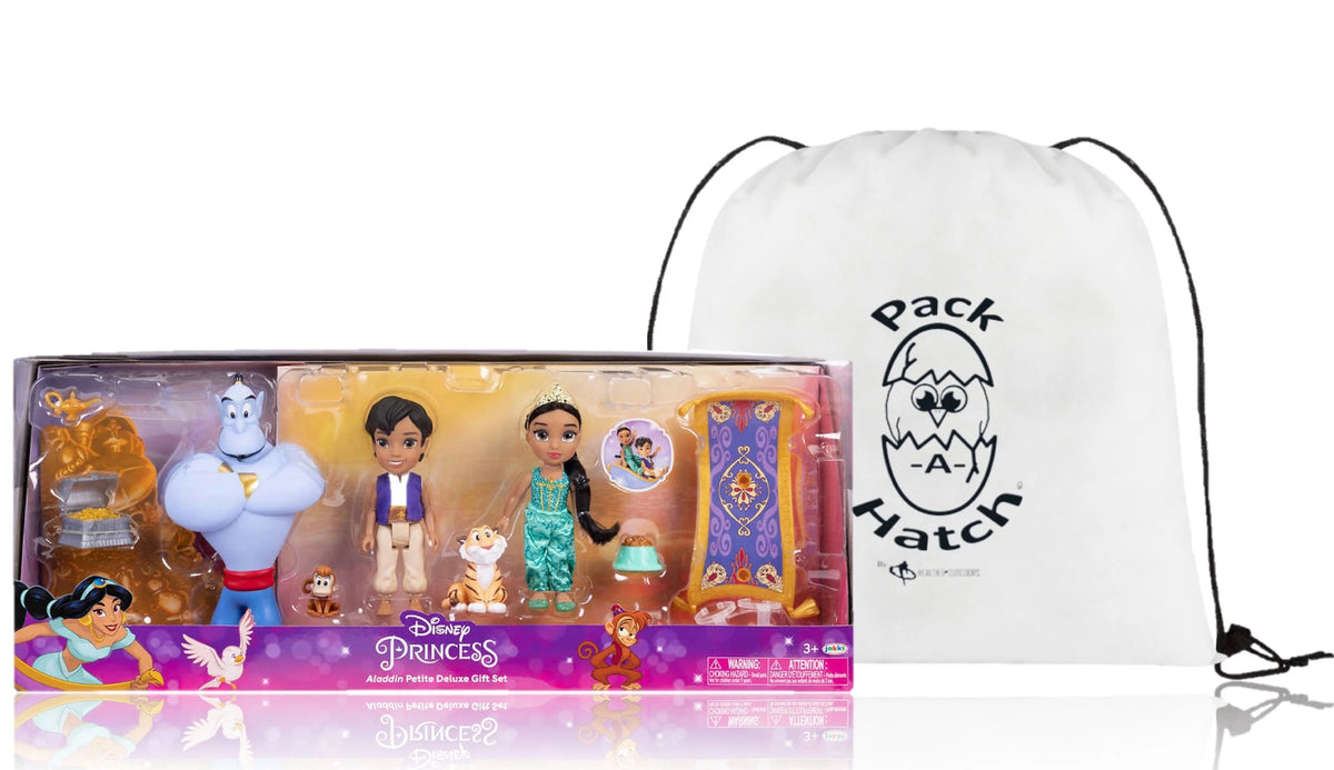 Aladdin and Princess Jasmine Doll Set with Bonus Pack-A-Hatch Bag U95477