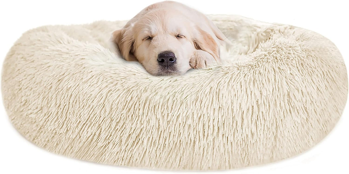 Beige Machine Washable Donut Pet Bed J548