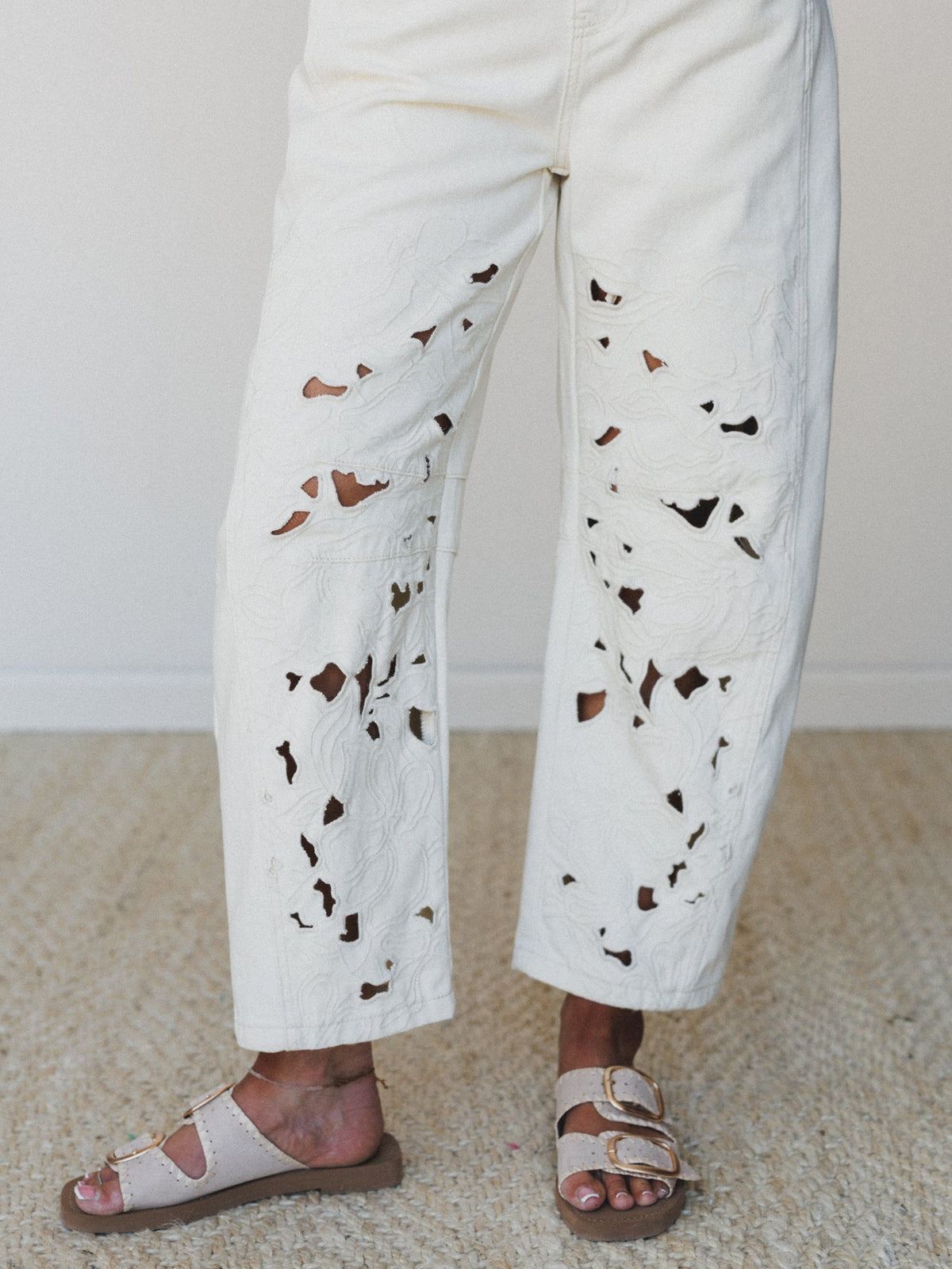 Chasing Violets Overalls - Cream
