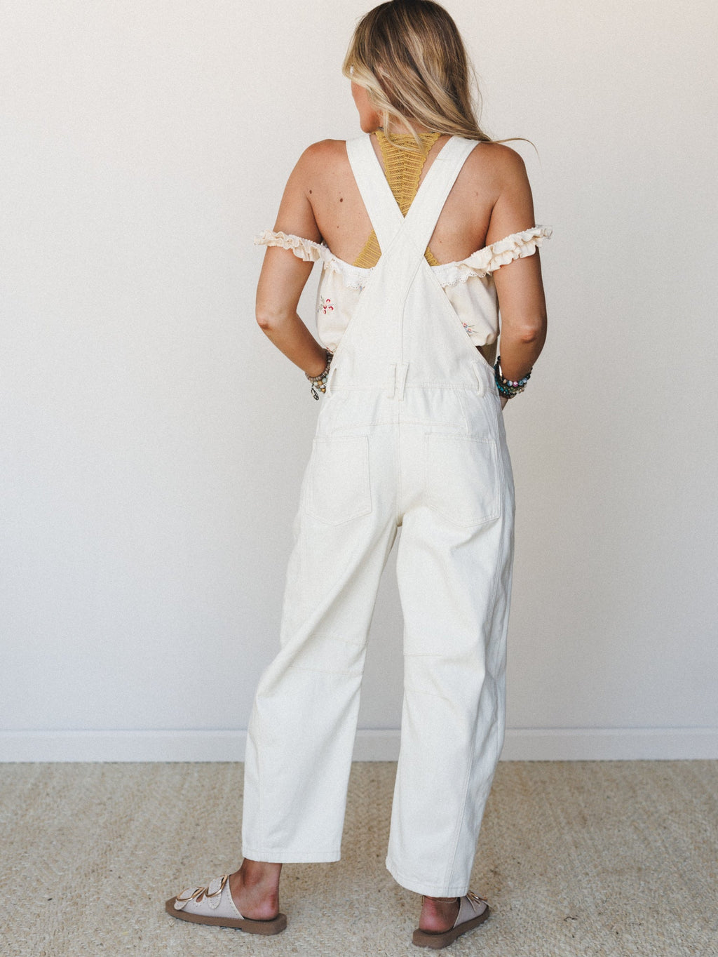 Chasing Violets Overalls - Cream