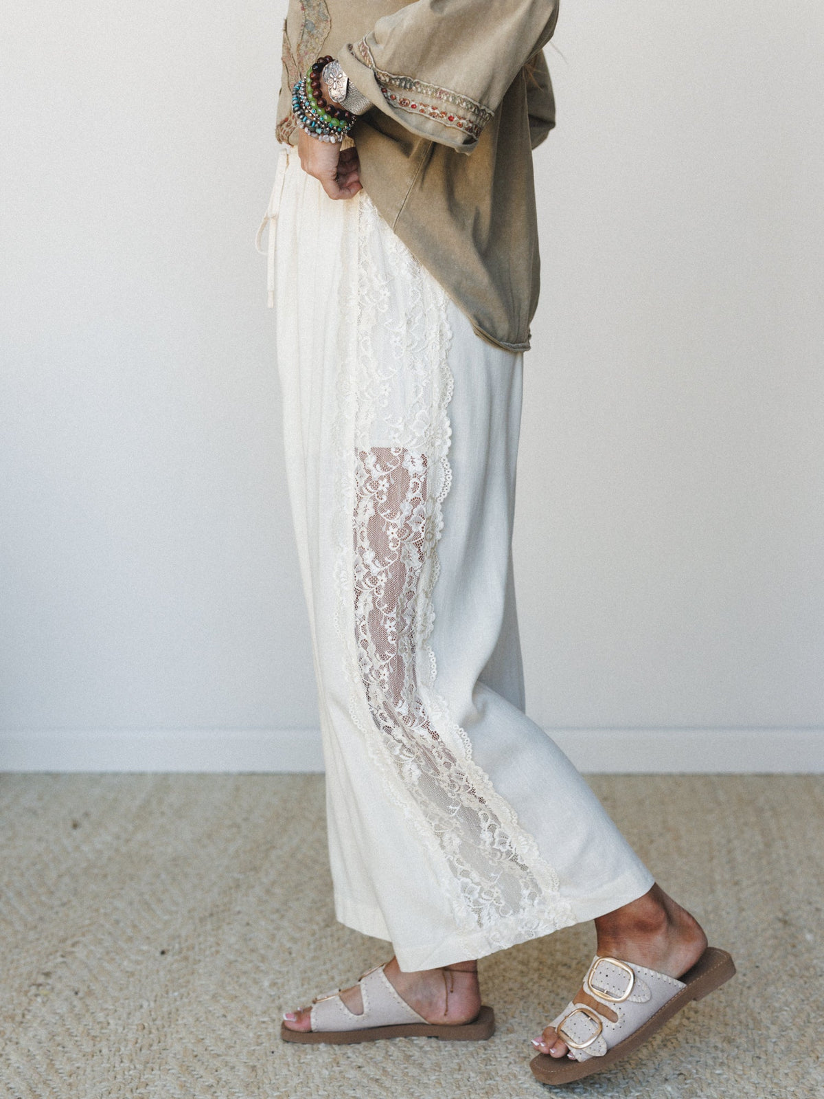 Opal Lace Pants - Ivory
