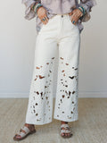 Walking Eyelet Jeans - Cream