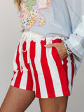 Boho Beach Days Shorts - Red