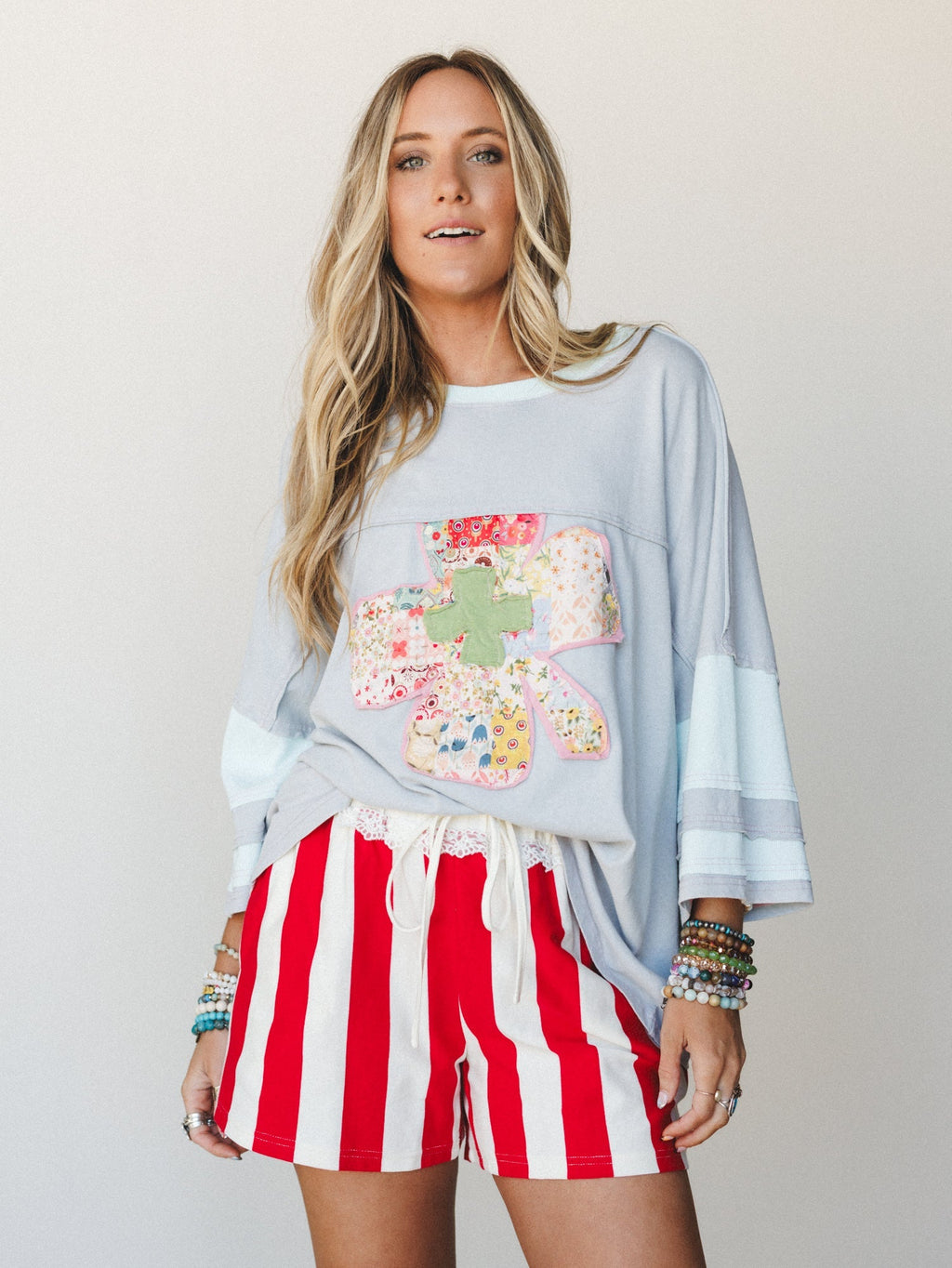 Boho Beach Days Shorts - Red