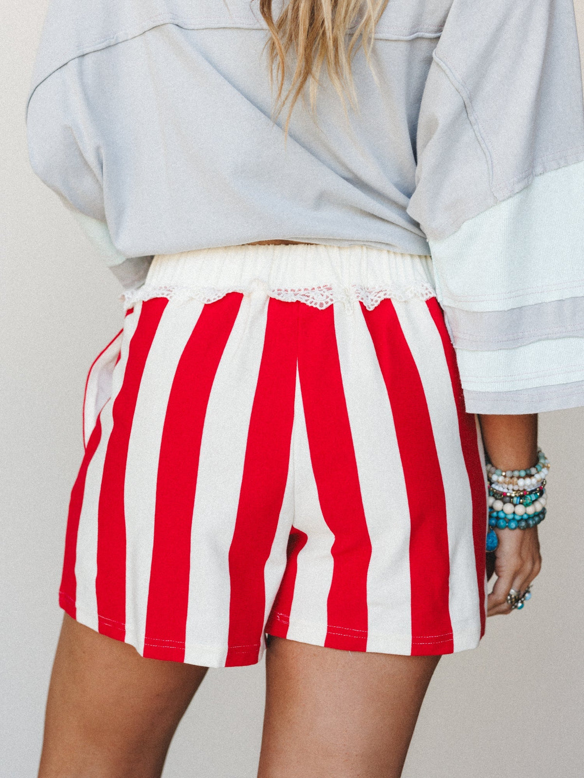 Boho Beach Days Shorts - Red