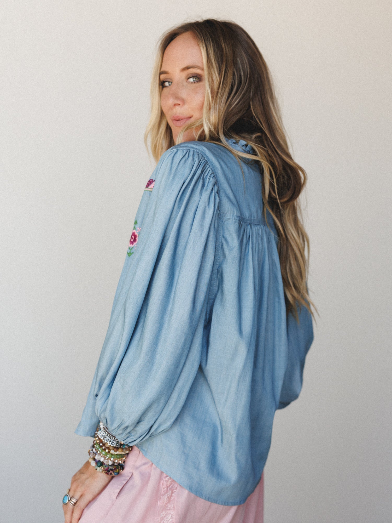 Canyon Wind Blouse - Washed Denim