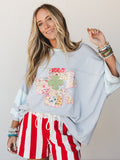 Solar Bloom Top - Cloud Blue