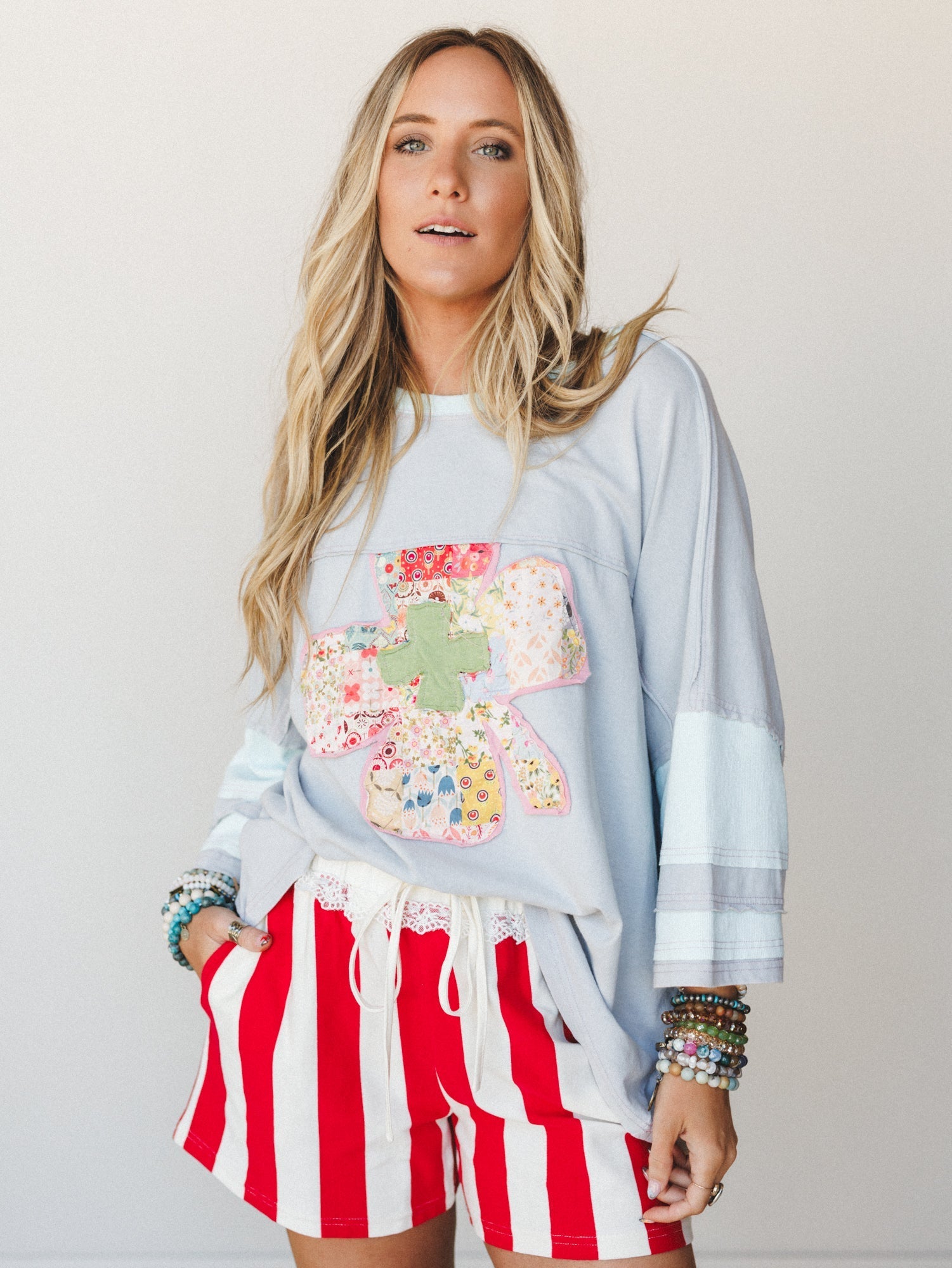 Solar Bloom Top - Cloud Blue