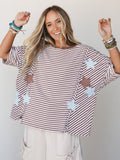 Stars and Stripes Top - Espresso