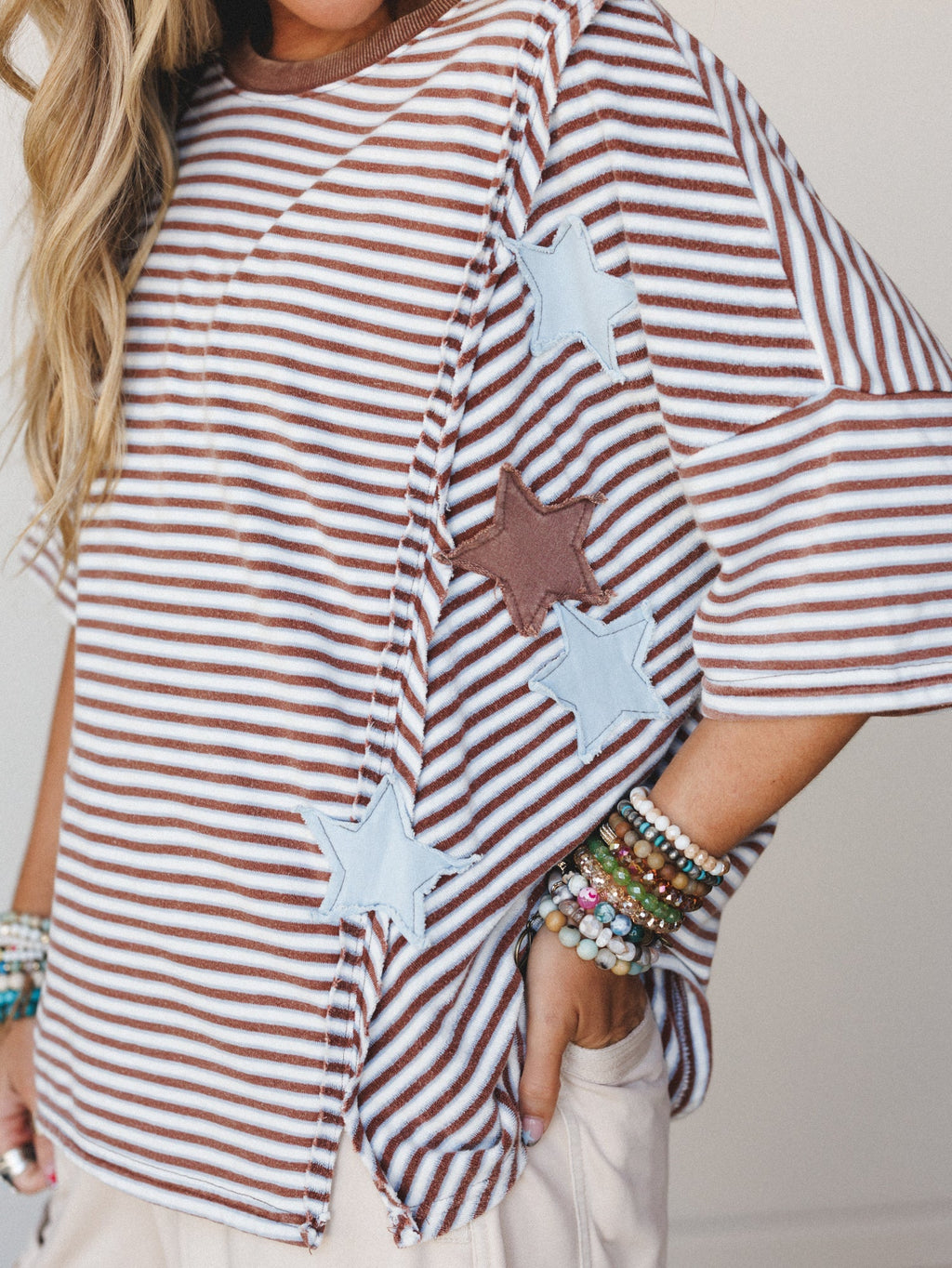 Stars and Stripes Top - Espresso