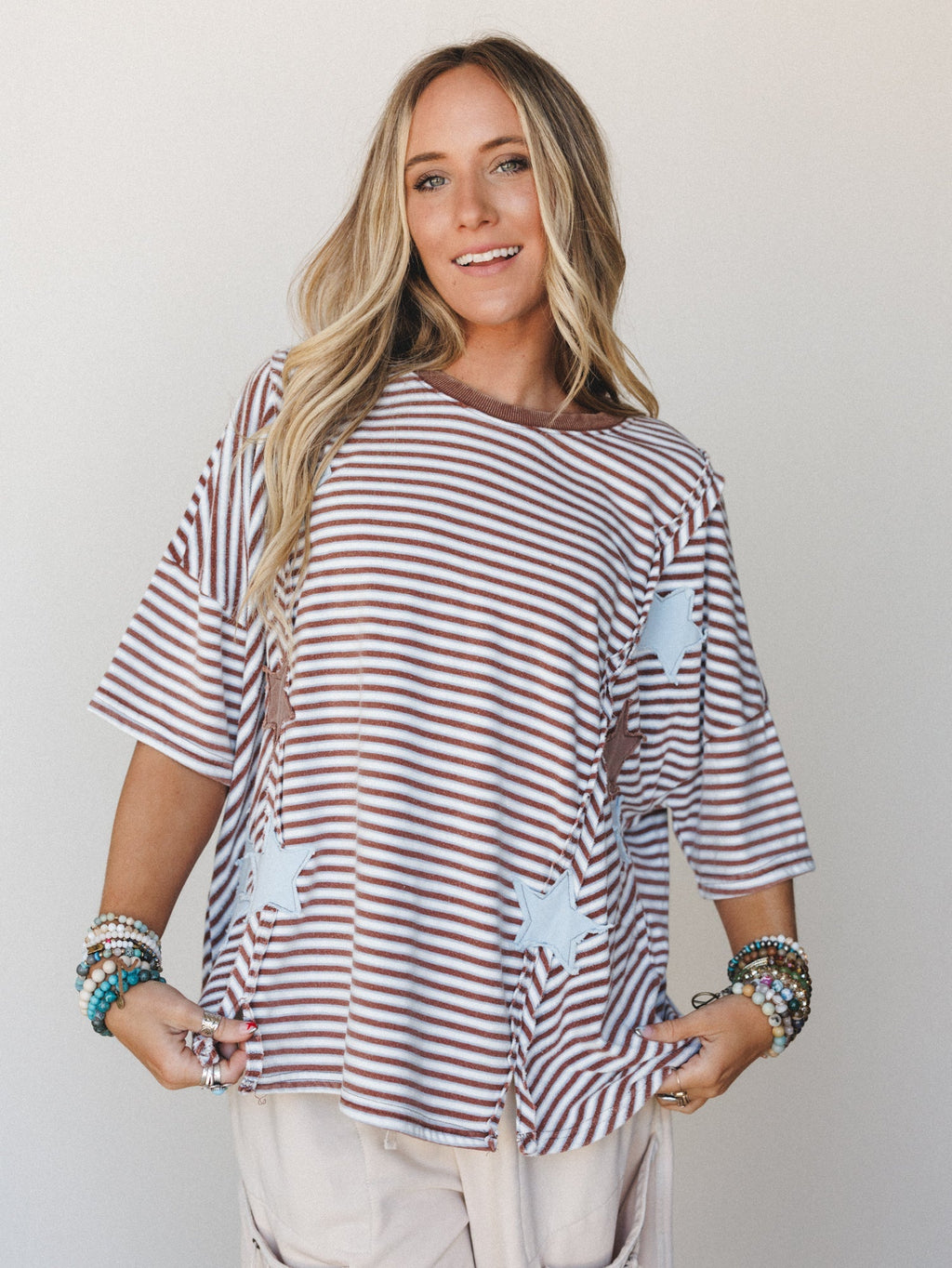 Stars and Stripes Top - Espresso