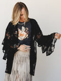 The Nest Floral Lace Dreams Kimono - Black