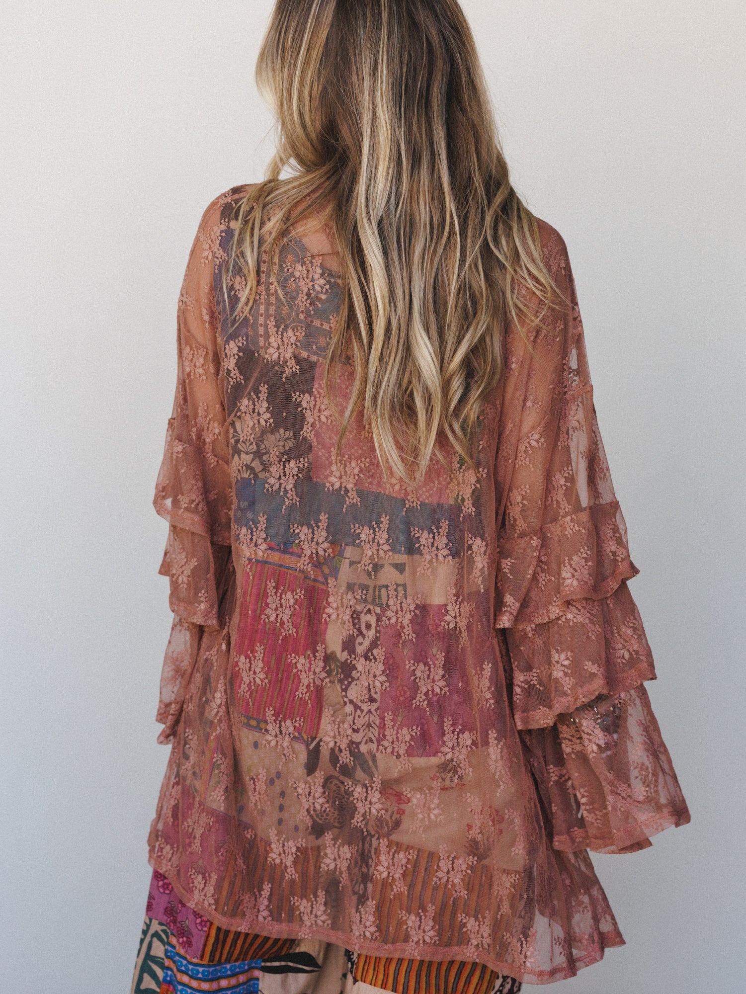 The Nest Floral Lace Dreams Kimono - Rose