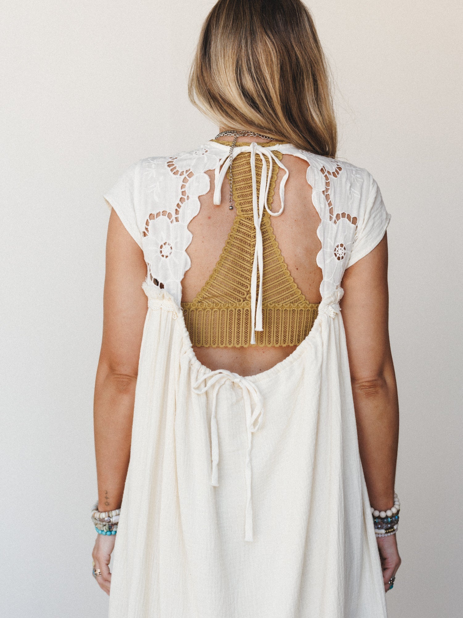 Lavender Loom Dress - Cream