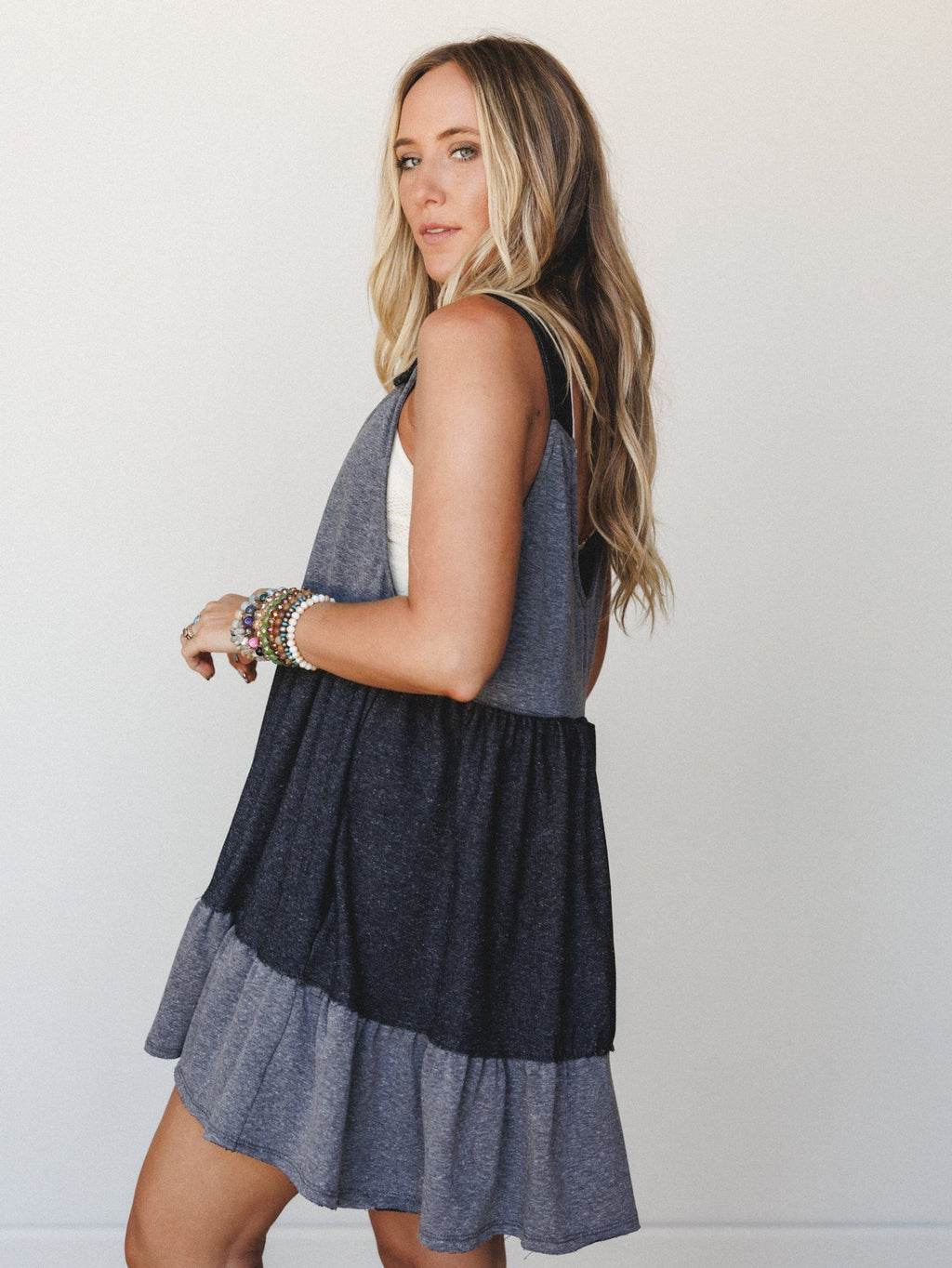 The Nest Carefree Charm Tiered Babydoll Dress - Black