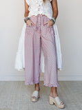 The Nest Mystic Mirage Printed Wide Leg Pants - Burgundy