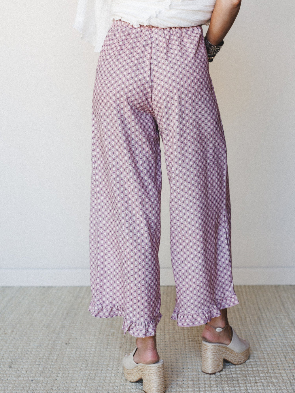 The Nest Mystic Mirage Printed Wide Leg Pants - Burgundy