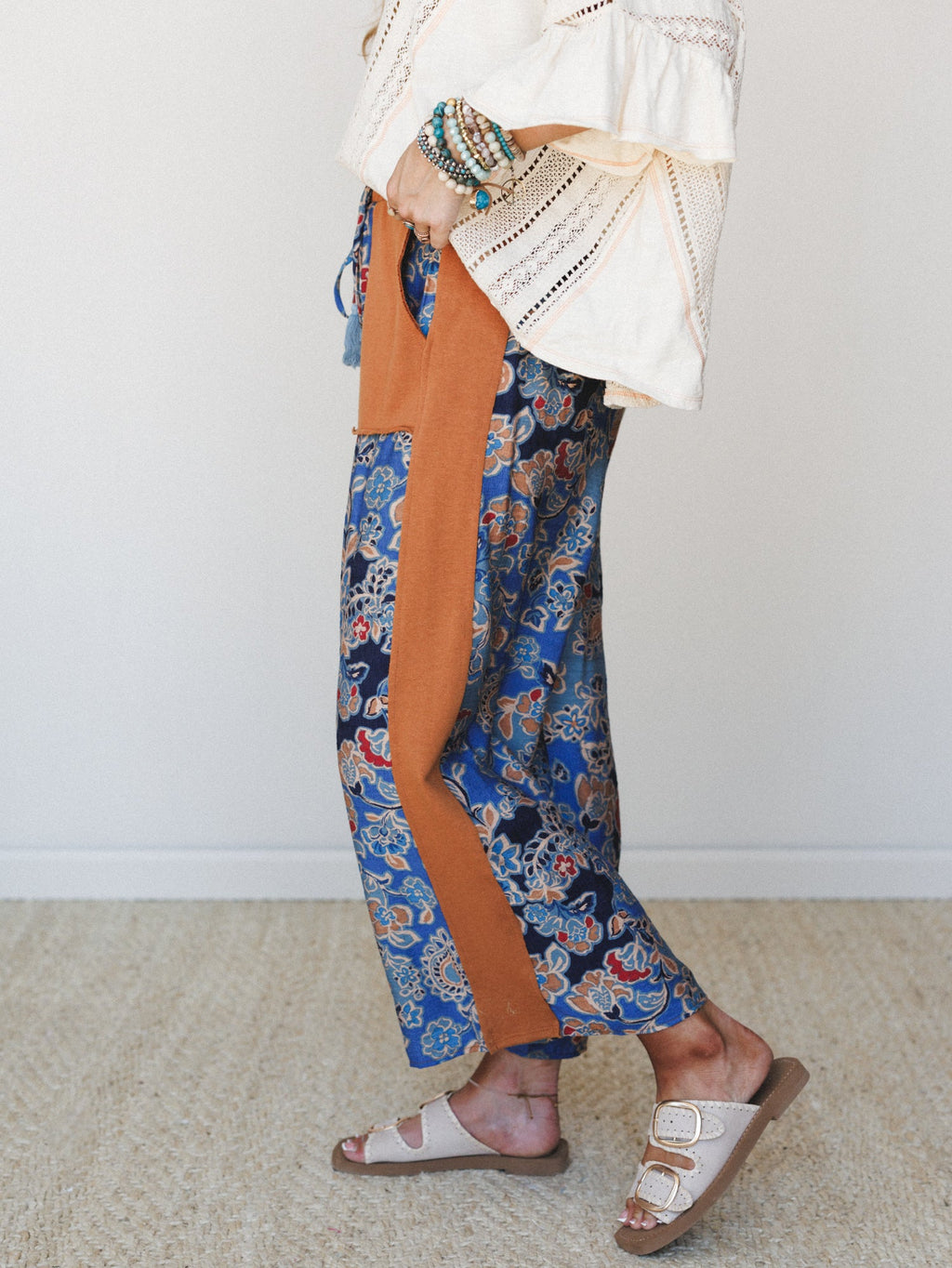 The Nest Floral Dreams Wide Leg Pant - Blue Multi