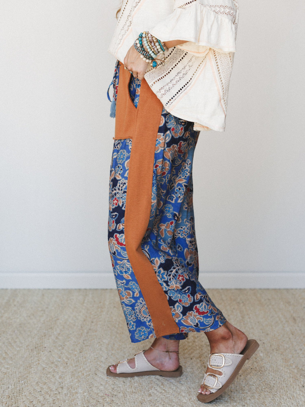 The Nest Floral Dreams Wide Leg Pant - Blue Multi