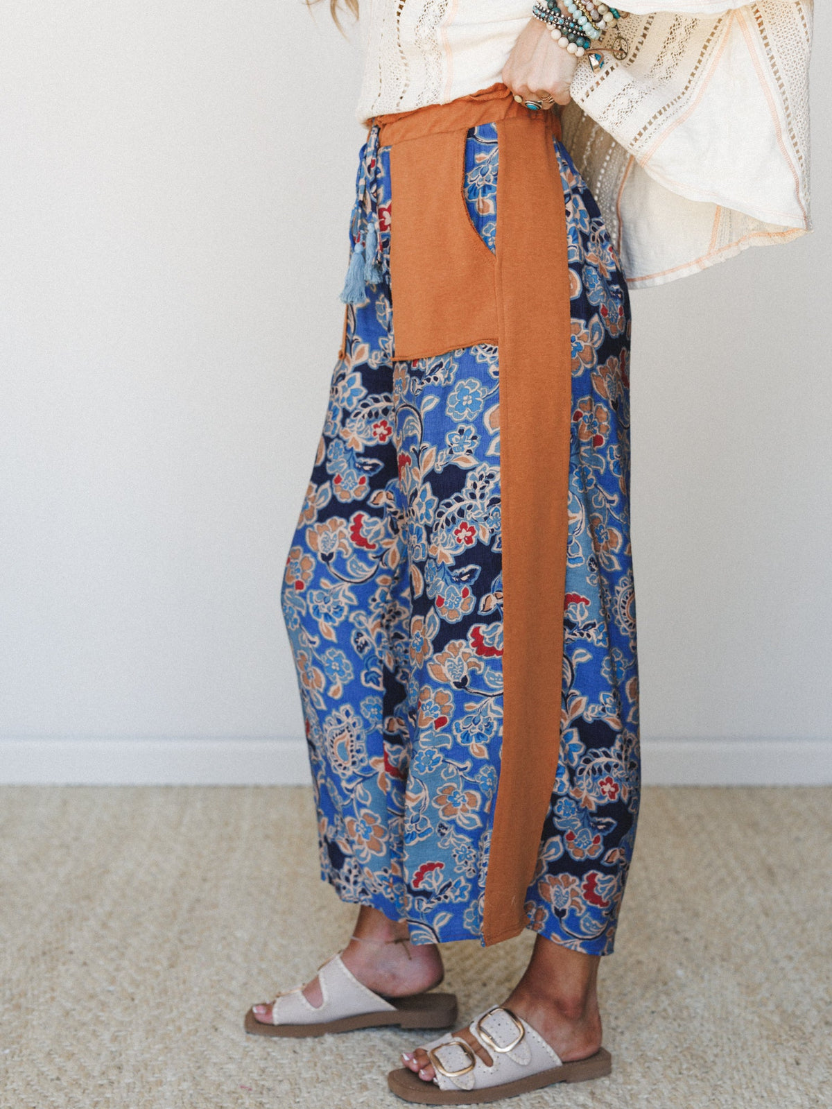 The Nest Floral Dreams Wide Leg Pant - Blue Multi